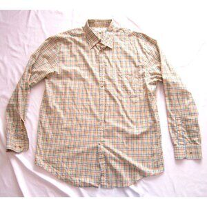 Men Joseph Abbound Cotton Plaid Long Sleeve Button Shirt Sz L (MT507)